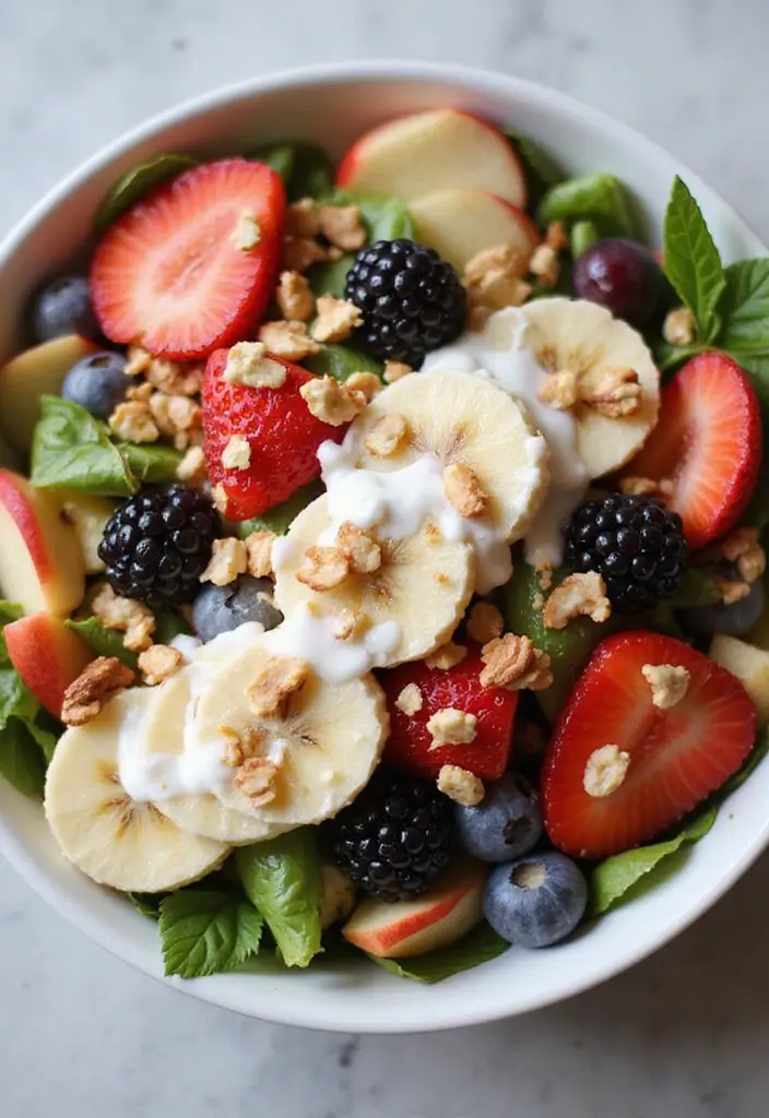 27 Low Carb High Protein Salad Recipes to Keep You Fit and Full 153 27 Low Carb High Protein Salad Recipes to Keep You Fit and Full - 27. Fruit and Nut Salad with Yogurt