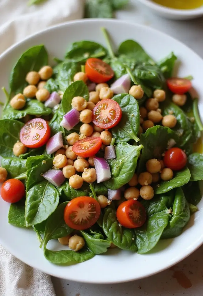 27 Low Carb High Protein Salad Recipes to Keep You Fit and Full 23 27 Low Carb High Protein Salad Recipes to Keep You Fit and Full - 5. Spinach and Chickpea Salad