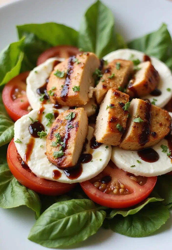 27 Low Carb High Protein Salad Recipes to Keep You Fit and Full 38 27 Low Carb High Protein Salad Recipes to Keep You Fit and Full - 8. Caprese Salad with Grilled Chicken