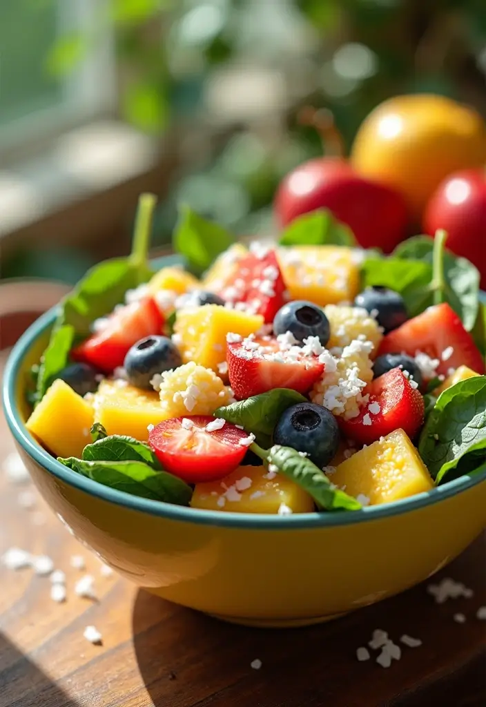 30+ Best Green Salad Recipes for Party and Family Gatherings 65 30+ Best Green Salad Recipes for Party and Family Gatherings - 11. Tropical Fruit and Spinach Salad