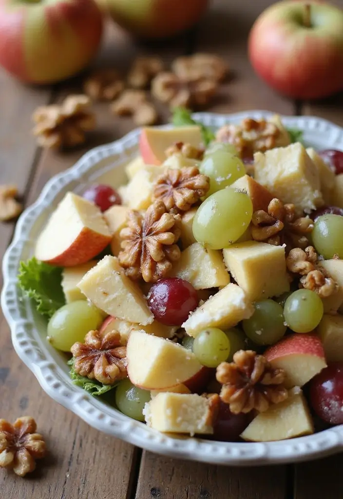 30+ Best Green Salad Recipes for Party and Family Gatherings 73 30+ Best Green Salad Recipes for Party and Family Gatherings - 13. Fruity Waldorf Salad