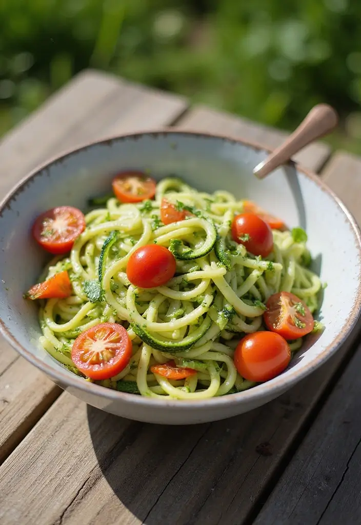 30+ Best Green Salad Recipes for Party and Family Gatherings 95 30+ Best Green Salad Recipes for Party and Family Gatherings - 17. Zucchini Noodle Salad