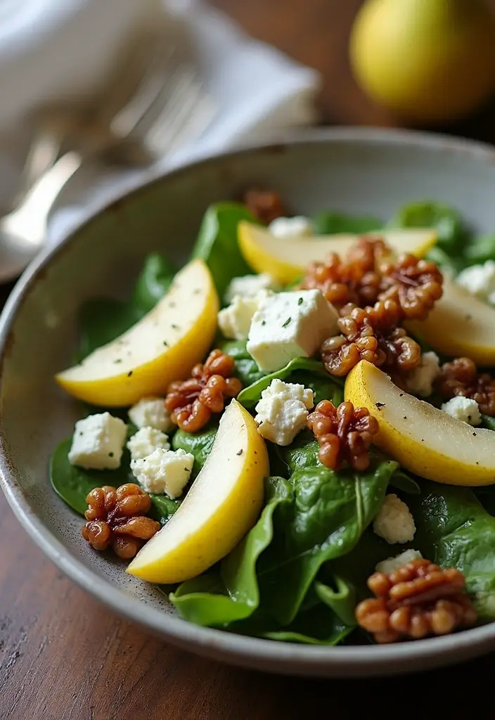 30+ Best Green Salad Recipes for Party and Family Gatherings 110 30+ Best Green Salad Recipes for Party and Family Gatherings - 20. Pear and Gorgonzola Salad