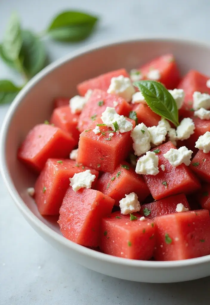 30+ Best Green Salad Recipes for Party and Family Gatherings 154 30+ Best Green Salad Recipes for Party and Family Gatherings - 28. Watermelon Feta Salad