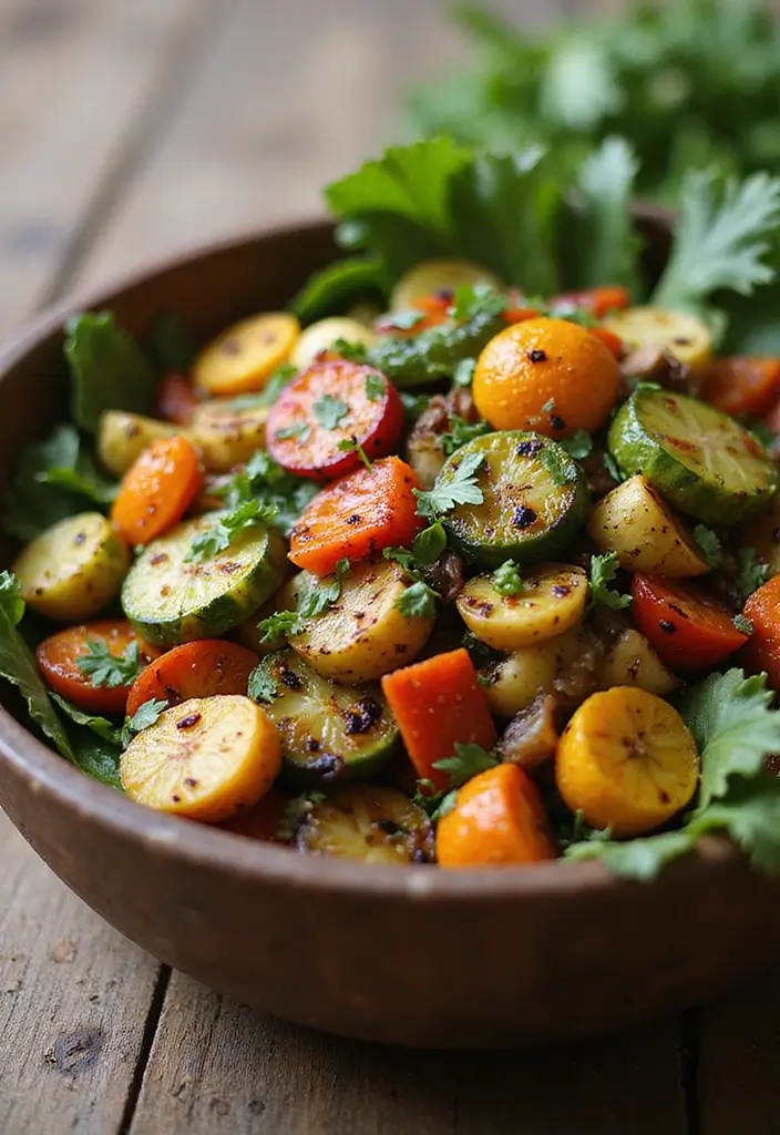 30+ Best Green Salad Recipes for Party and Family Gatherings 39 30+ Best Green Salad Recipes for Party and Family Gatherings - 7. Roasted Vegetable Salad