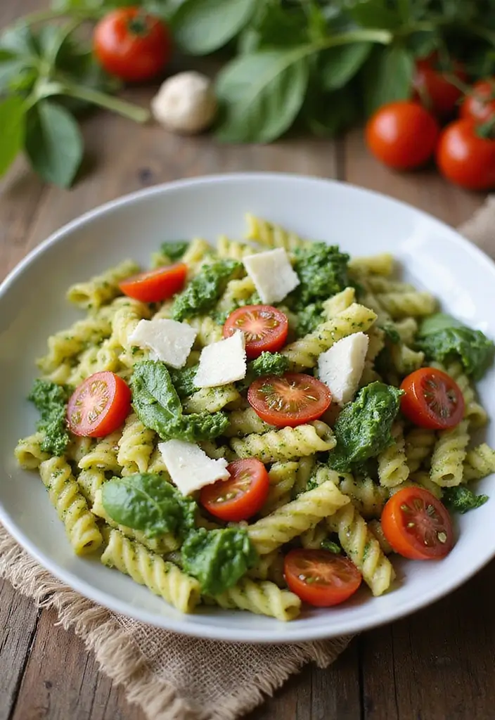 30+ Best Green Salad Recipes for Party and Family Gatherings 46 30+ Best Green Salad Recipes for Party and Family Gatherings - 8. Pesto Pasta Salad