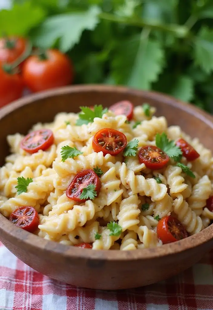 30+ Cold Creamy Pasta Salad Recipes for Hot Summer Days 48 30+ Cold Creamy Pasta Salad Recipes for Hot Summer Days - 10. Creamy Sun-Dried Tomato Pasta Salad