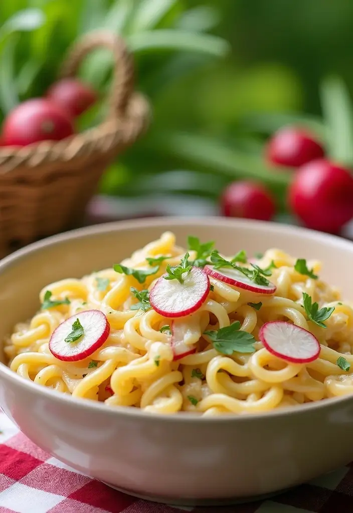 30+ Cold Creamy Pasta Salad Recipes for Hot Summer Days 99 30+ Cold Creamy Pasta Salad Recipes for Hot Summer Days - 21. Creamy Radish Pasta Salad
