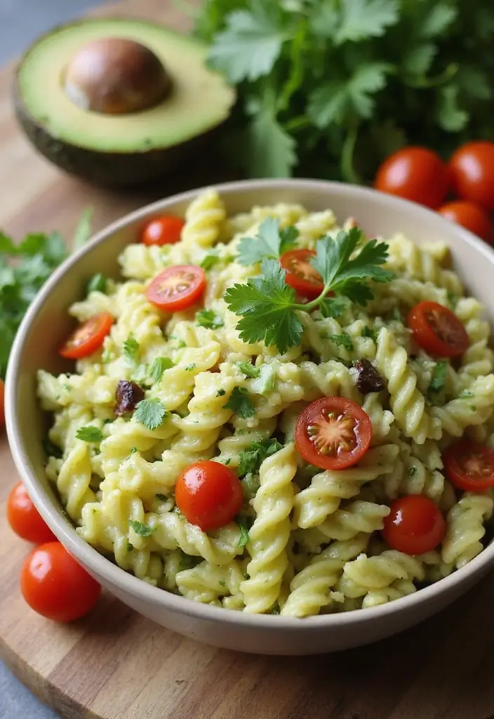 30+ Cold Creamy Pasta Salad Recipes for Hot Summer Days 9 30+ Cold Creamy Pasta Salad Recipes for Hot Summer Days - 3. Creamy Avocado Pasta Salad