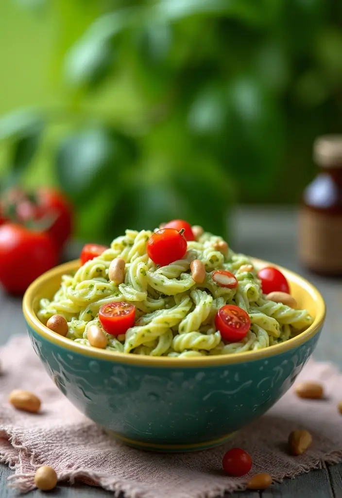30+ Cold Creamy Pasta Salad Recipes for Hot Summer Days 16 30+ Cold Creamy Pasta Salad Recipes for Hot Summer Days - 4. Creamy Pesto Pasta Salad