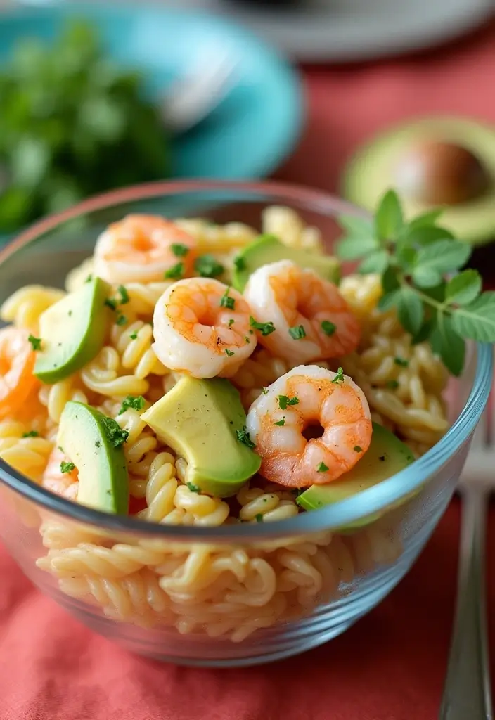 30+ Cold Creamy Pasta Salad Recipes for Hot Summer Days 38 30+ Cold Creamy Pasta Salad Recipes for Hot Summer Days - 8. Shrimp and Avocado Pasta Salad