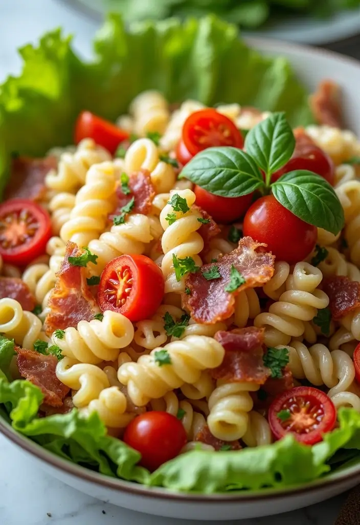 30+ Cold Pasta Salad Recipes That Are Light, Healthy, and Delicious 75 30+ Cold Pasta Salad Recipes That Are Light, Healthy, and Delicious - 13. BLT Pasta Salad