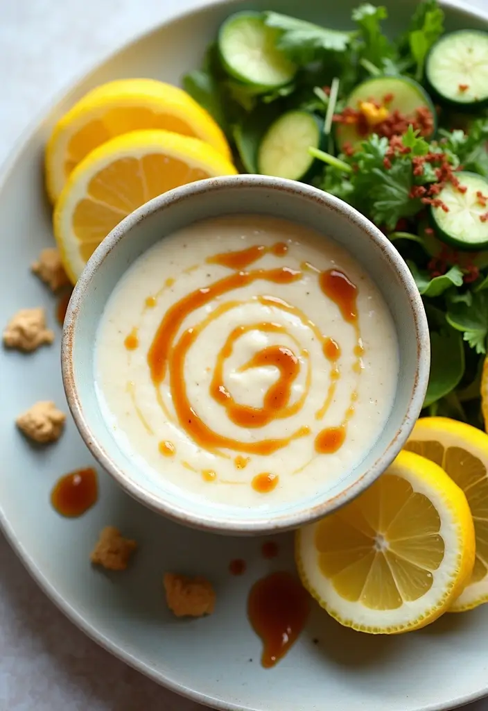 30+ Dairy Free Salad Dressing Recipes That Everyone Can Enjoy 8 30+ Dairy Free Salad Dressing Recipes That Everyone Can Enjoy - 2. Tangy Lemon Tahini Dressing