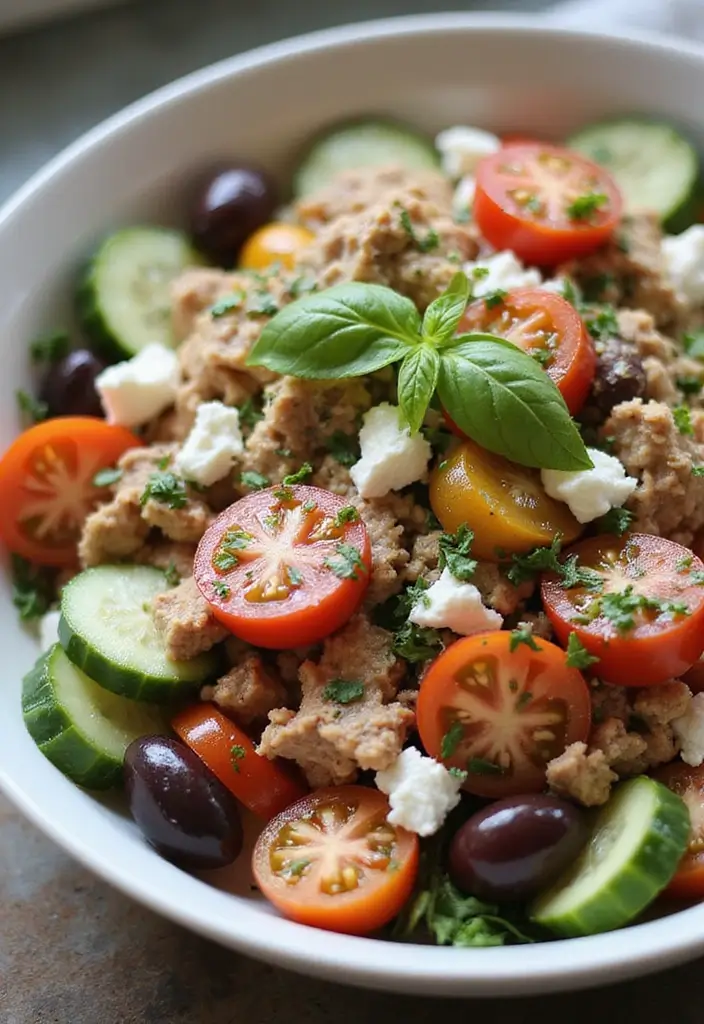 30+ Easy Canned Tuna Salad Recipes for Busy Days 4 30+ Easy Canned Tuna Salad Recipes for Busy Days - 2. Mediterranean Tuna Salad