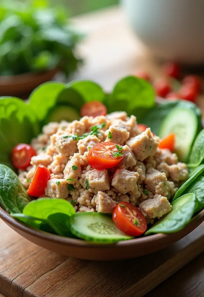 30+ Easy Canned Tuna Salad Recipes for Busy Days 129 30+ Easy Canned Tuna Salad Recipes for Busy Days - 29. Tuna Salad with Spinach