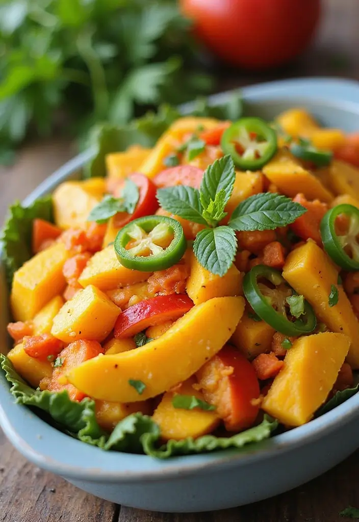 30+ End of Summer Salad Recipes to Celebrate the Season - 10. Thai Mango Salad