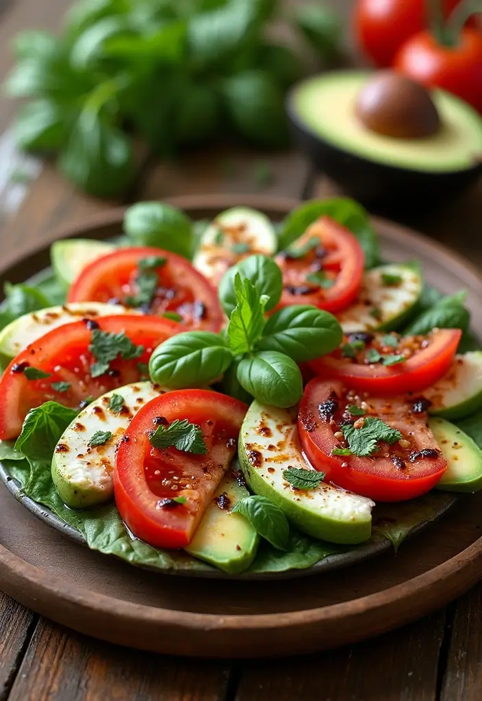 30+ End of Summer Salad Recipes to Celebrate the Season - 12. Caprese Salad with Avocado