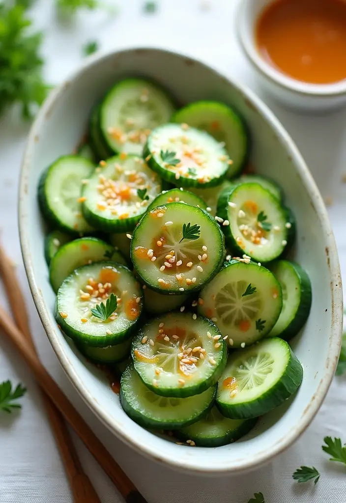 30+ End of Summer Salad Recipes to Celebrate the Season - 13. Asian Cucumber Salad