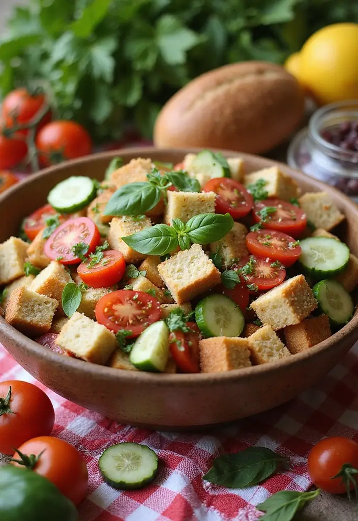 30+ End of Summer Salad Recipes to Celebrate the Season - 14. Panzanella Salad