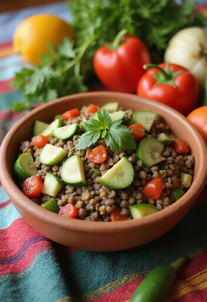 30+ End of Summer Salad Recipes to Celebrate the Season - 26. Lentil Salad with Vegetables