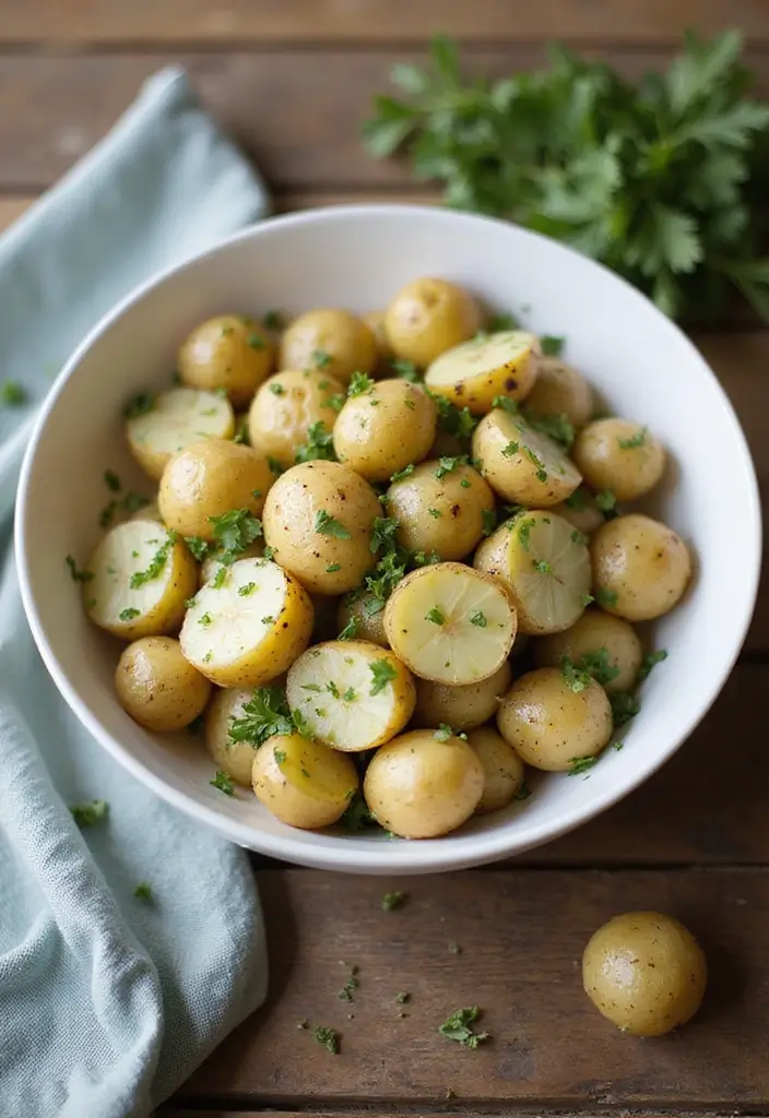 30+ End of Summer Salad Recipes to Celebrate the Season - 29. Garlic and Herb Potato Salad