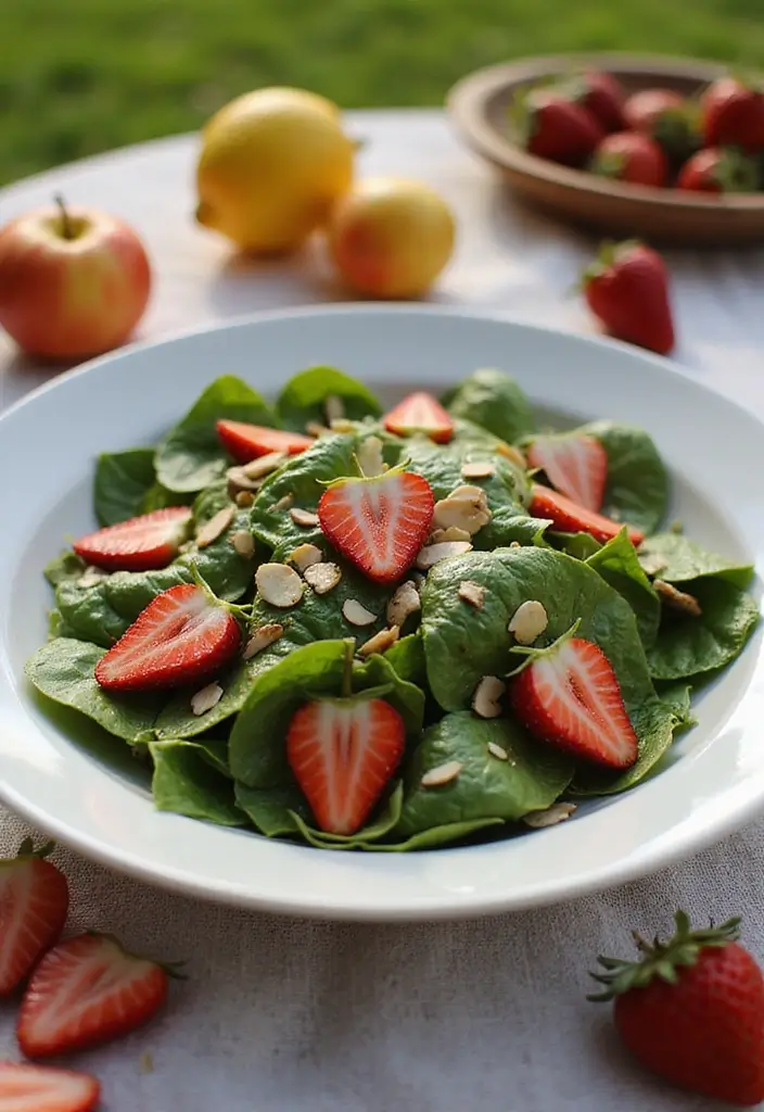 30+ End of Summer Salad Recipes to Celebrate the Season - 5. Spinach and Strawberry Salad
