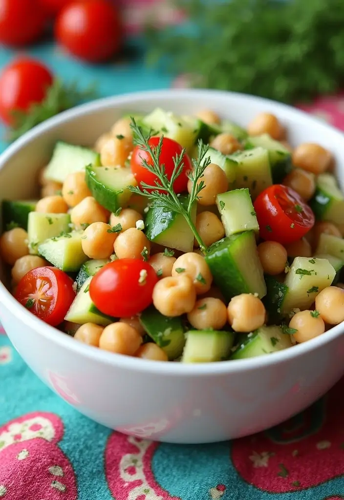 30+ End of Summer Salad Recipes to Celebrate the Season - 6. Chickpea Salad with Lemon and Dill