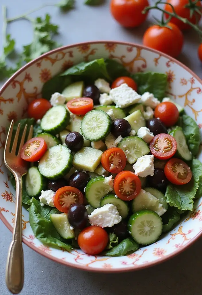 30+ End of Summer Salad Recipes to Celebrate the Season - 9. Greek Salad with Lemon Vinaigrette