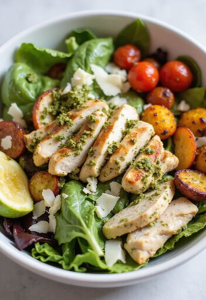 30+ Grilled Chicken Cobb Salad Recipes for Protein Lovers 106 30+ Grilled Chicken Cobb Salad Recipes for Protein Lovers - 16. Pesto Grilled Chicken Cobb Salad