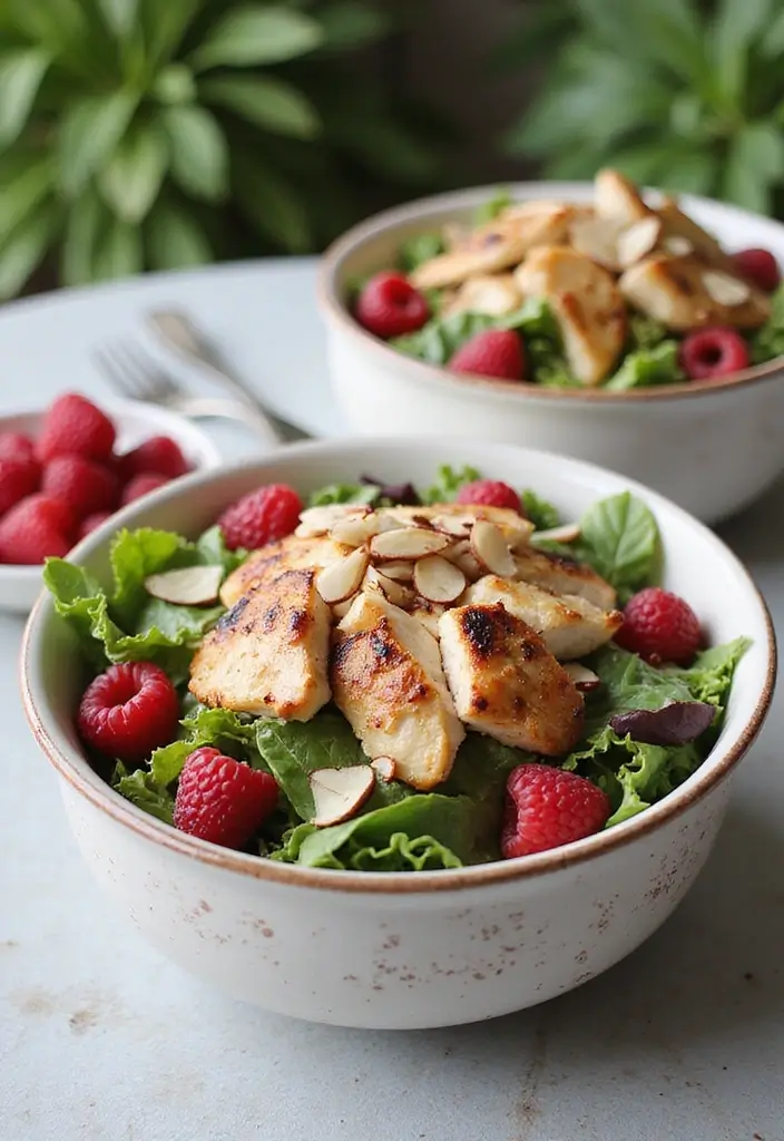 30+ Grilled Chicken Cobb Salad Recipes for Protein Lovers 204 30+ Grilled Chicken Cobb Salad Recipes for Protein Lovers - 30. Raspberry Almond Grilled Chicken Cobb Salad