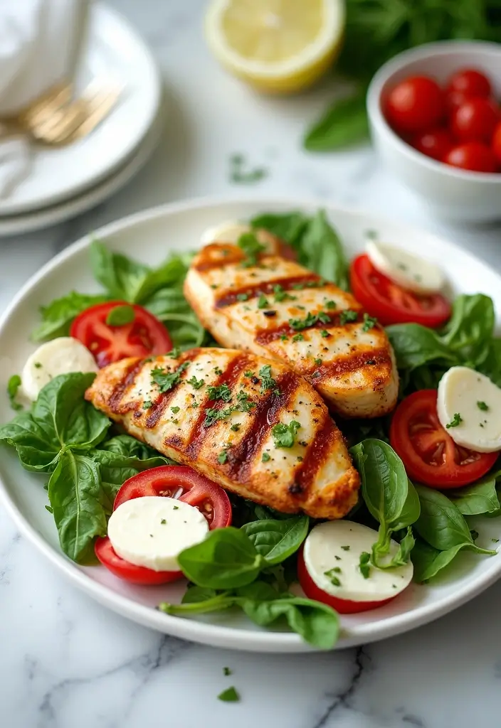 30+ Grilled Chicken Cobb Salad Recipes for Protein Lovers 50 30+ Grilled Chicken Cobb Salad Recipes for Protein Lovers - 8. Caprese Grilled Chicken Cobb Salad
