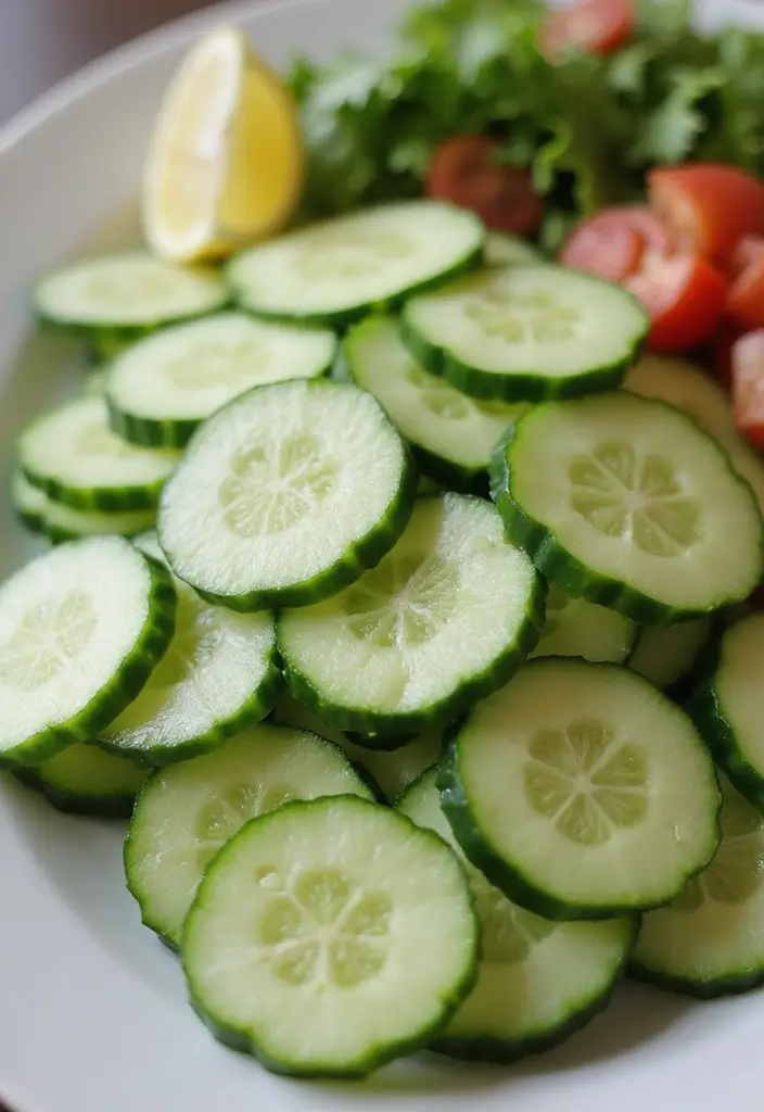 30+ Healthy Salad Topping Ideas to Make Every Bowl Exciting 144 30+ Healthy Salad Topping Ideas to Make Every Bowl Exciting - 30. Refreshing Cucumber Ribbons