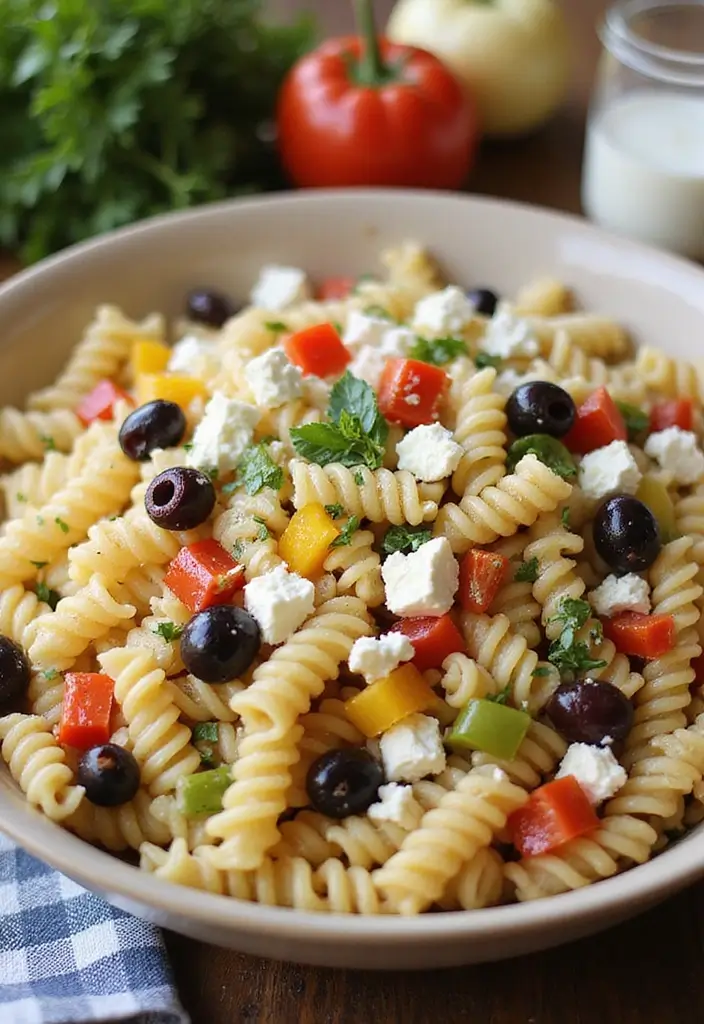 30+ Italian Pasta Salad Recipes Packed with Flavor and Color 52 30+ Italian Pasta Salad Recipes Packed with Flavor and Color - 10. Cold Pasta Salad with Feta and Olives
