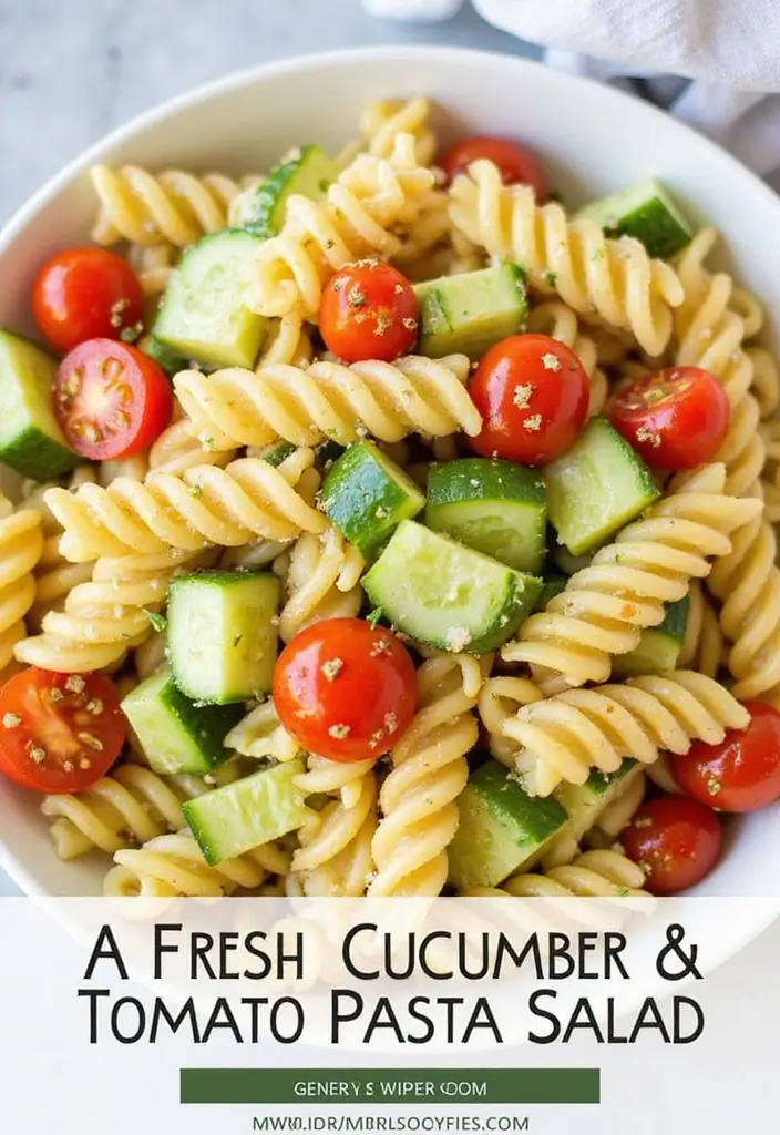 30+ Italian Pasta Salad Recipes Packed with Flavor and Color 70 30+ Italian Pasta Salad Recipes Packed with Flavor and Color - 14. Cucumber and Tomato Pasta Salad
