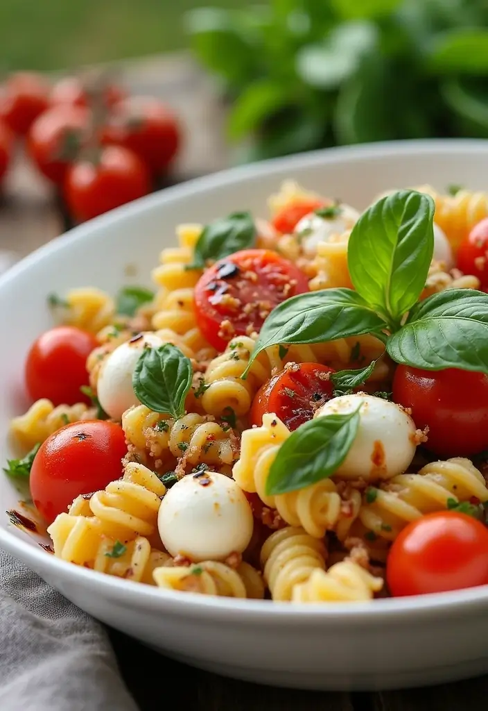 30+ Italian Pasta Salad Recipes Packed with Flavor and Color 9 30+ Italian Pasta Salad Recipes Packed with Flavor and Color - 3. Caprese Pasta Salad