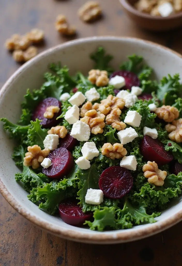 30+ Kale and Beet Salad Recipes Full of Color and Nutrition 1 30+ Kale and Beet Salad Recipes Full of Color and Nutrition - 1. Classic Kale and Beet Salad with Goat Cheese