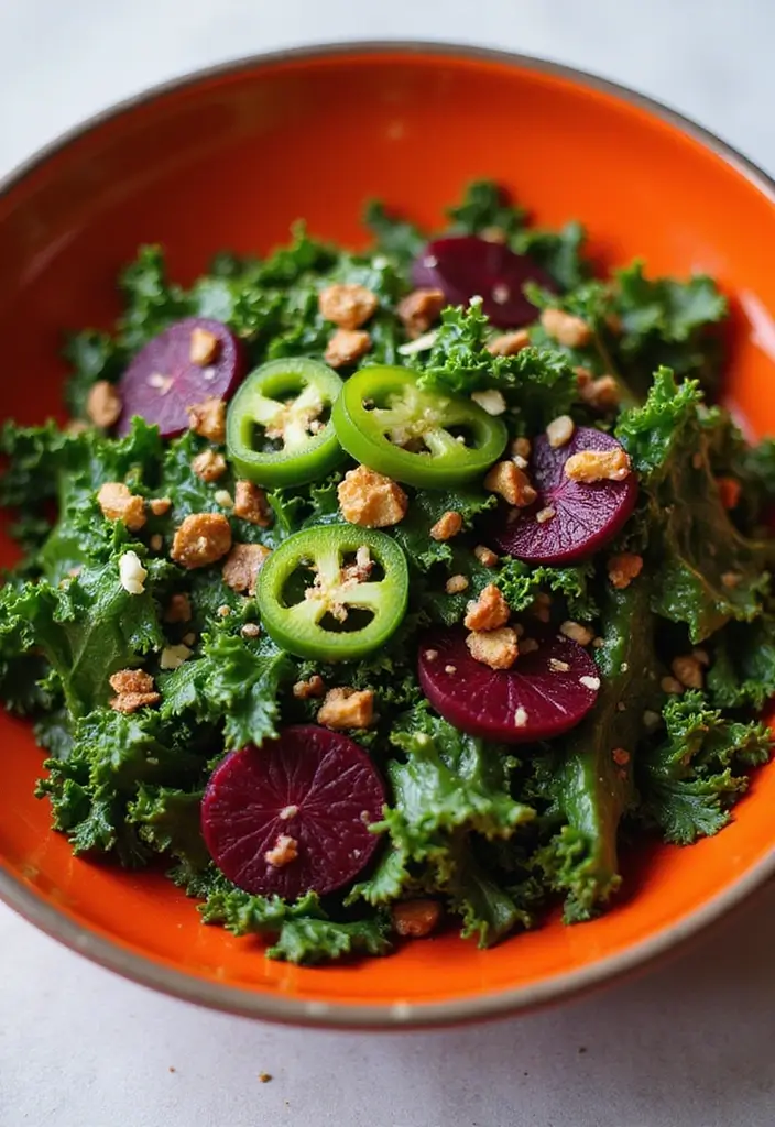 30+ Kale and Beet Salad Recipes Full of Color and Nutrition 65 30+ Kale and Beet Salad Recipes Full of Color and Nutrition - 13. Spicy Kale and Beet Salad with Jalapeños