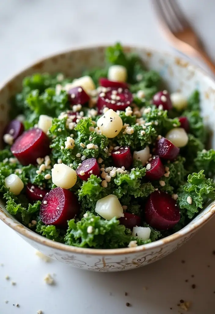 30+ Kale and Beet Salad Recipes Full of Color and Nutrition 109 30+ Kale and Beet Salad Recipes Full of Color and Nutrition - 21. Kale and Beet Salad with Poppy Seed Dressing