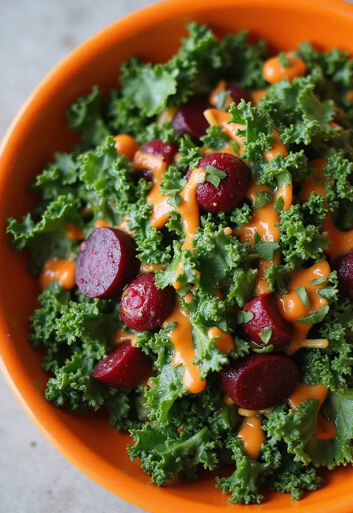 30+ Kale and Beet Salad Recipes Full of Color and Nutrition 123 30+ Kale and Beet Salad Recipes Full of Color and Nutrition - 23. Kale and Beet Salad with Sweet Chili Dressing