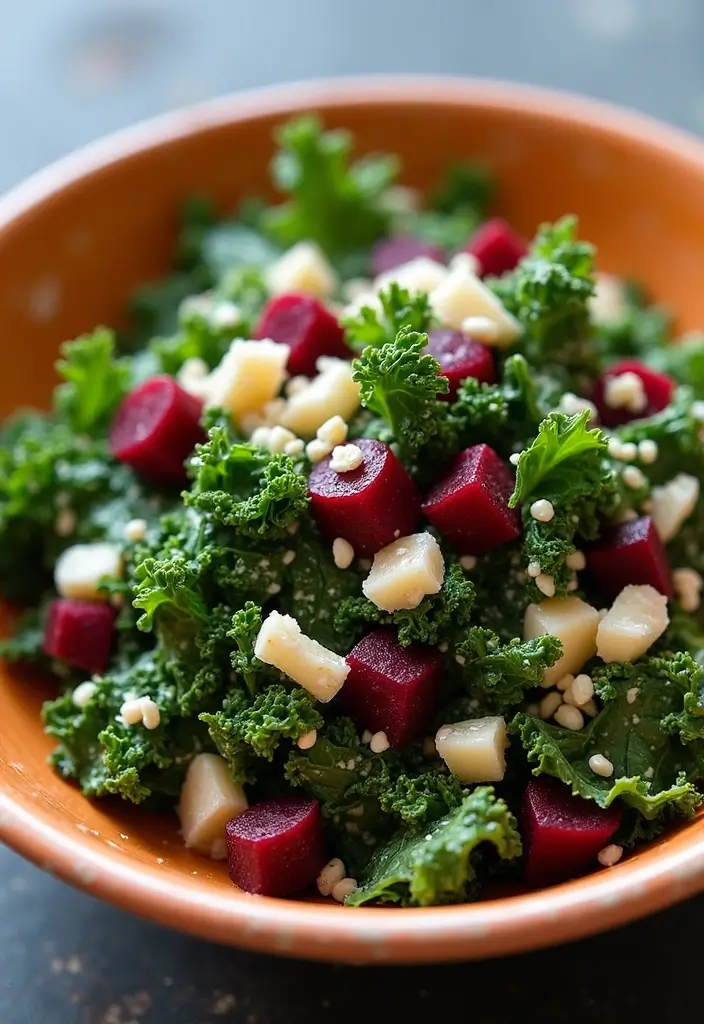 30+ Kale and Beet Salad Recipes Full of Color and Nutrition 129 30+ Kale and Beet Salad Recipes Full of Color and Nutrition - 25. Kale and Beet Salad with Cabbage and Apple Cider Vinaigrette