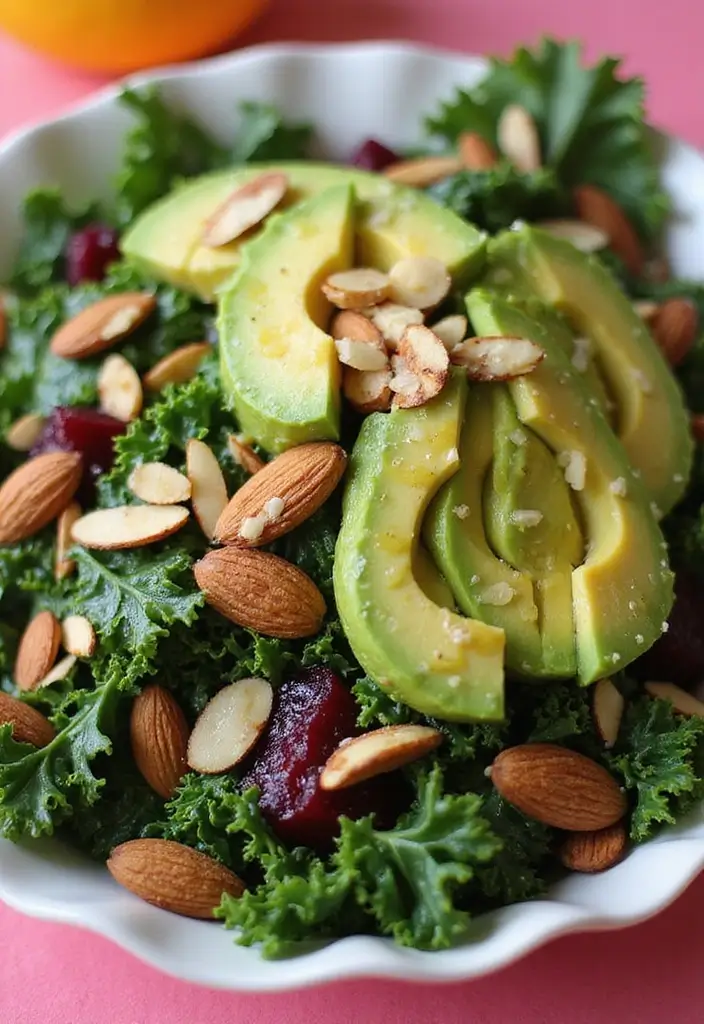 30+ Kale and Beet Salad Recipes Full of Color and Nutrition 11 30+ Kale and Beet Salad Recipes Full of Color and Nutrition - 3. Kale and Beet Salad with Avocado and Citrus Vinaigrette