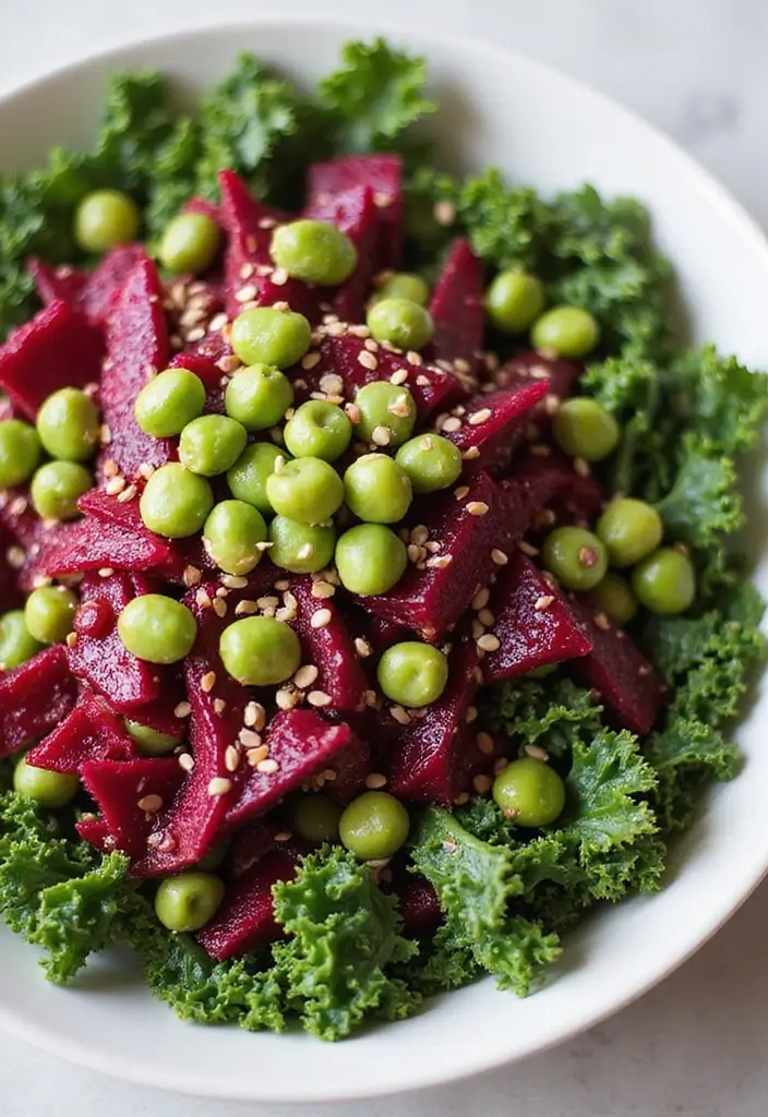 30+ Kale and Beet Salad Recipes Full of Color and Nutrition 36 30+ Kale and Beet Salad Recipes Full of Color and Nutrition - 8. Asian-Inspired Kale and Beet Salad with Sesame Dressing