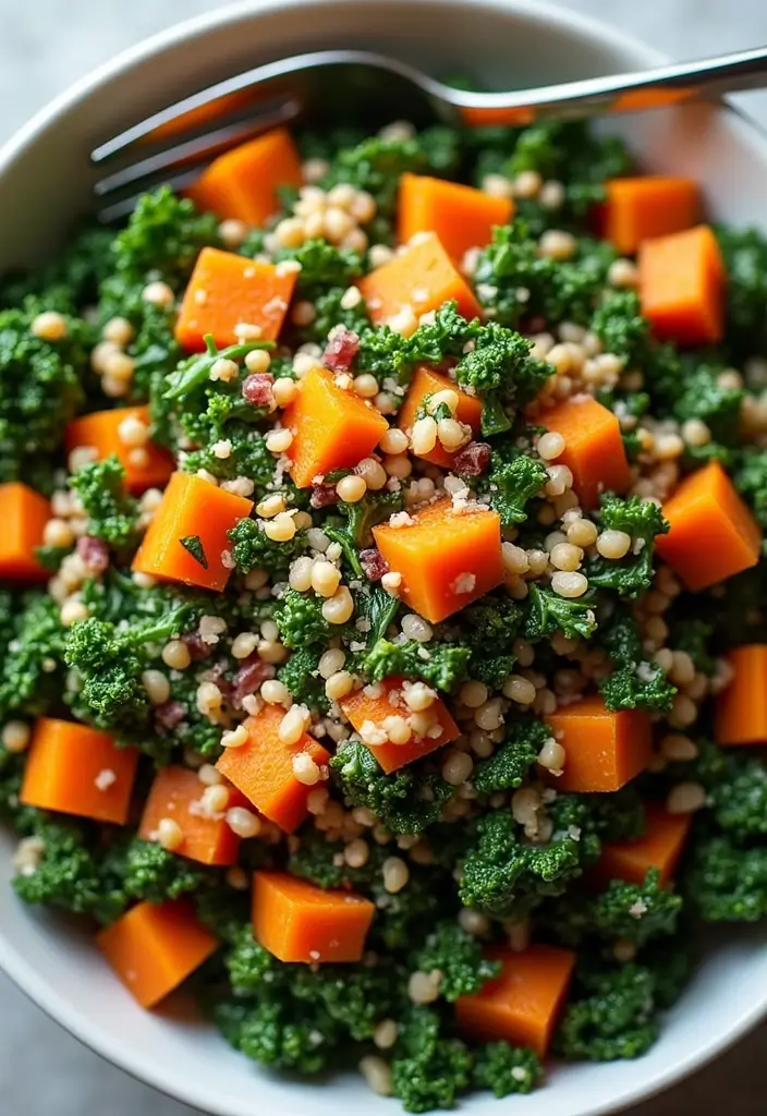 30+ Kale and Sweet Potato Salad Recipes That Feel Like Comfort Food 96 30+ Kale and Sweet Potato Salad Recipes That Feel Like Comfort Food - 20. Hearty Kale and Sweet Potato Salad with Couscous
