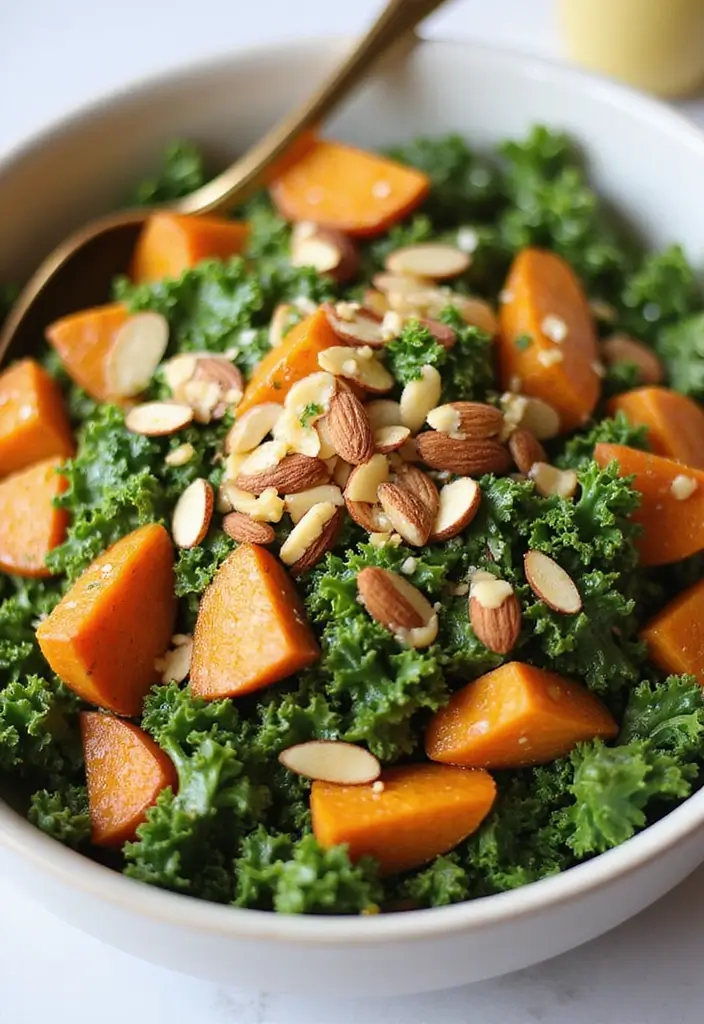 30+ Kale and Sweet Potato Salad Recipes That Feel Like Comfort Food 9 30+ Kale and Sweet Potato Salad Recipes That Feel Like Comfort Food - 3. Curried Sweet Potato and Kale Salad