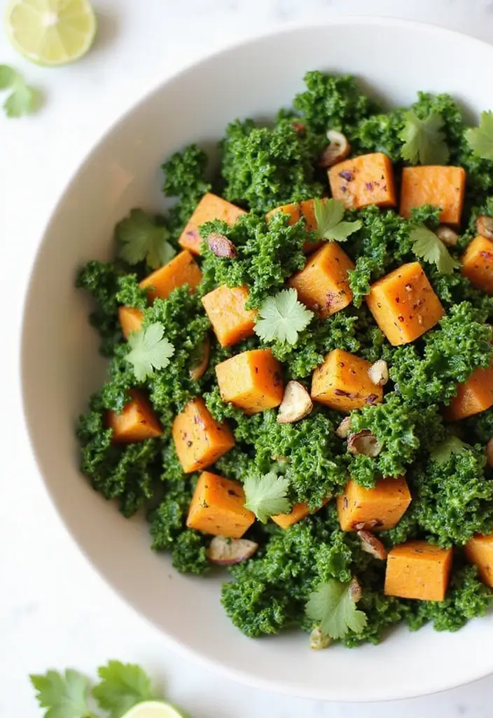 30+ Kale and Sweet Potato Salad Recipes That Feel Like Comfort Food 148 30+ Kale and Sweet Potato Salad Recipes That Feel Like Comfort Food - 30. Cilantro Lime Kale and Sweet Potato Salad