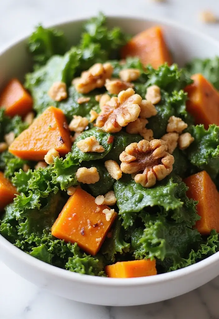 30+ Kale and Sweet Potato Salad Recipes That Feel Like Comfort Food 14 30+ Kale and Sweet Potato Salad Recipes That Feel Like Comfort Food - 4. Maple-Dijon Kale and Sweet Potato Salad