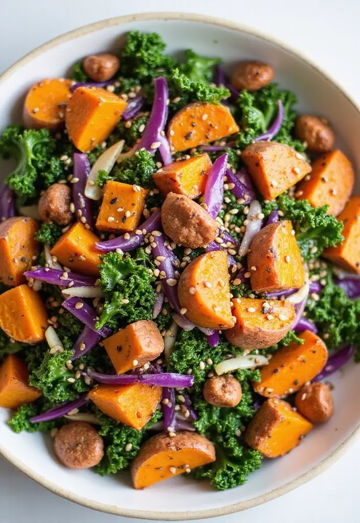 30+ Kale and Sweet Potato Salad Recipes That Feel Like Comfort Food 38 30+ Kale and Sweet Potato Salad Recipes That Feel Like Comfort Food - 8. Asian-Inspired Kale and Sweet Potato Salad