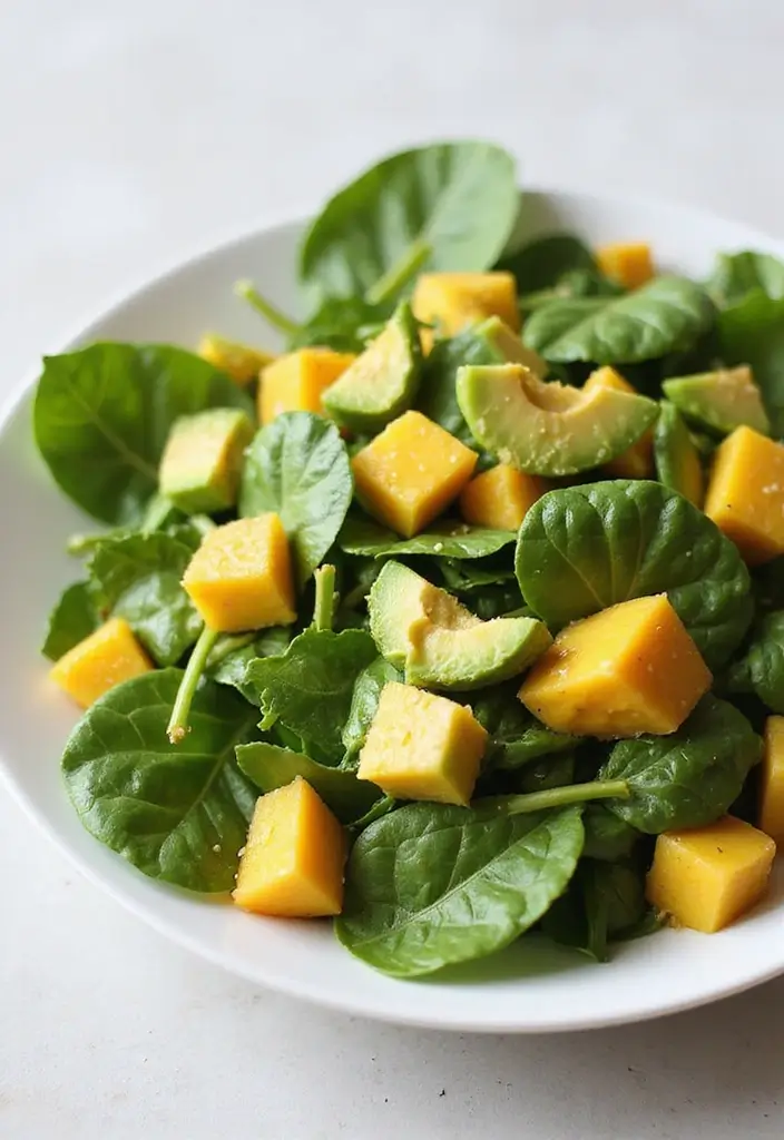 30+ Lettuce and Spinach Salad Recipes for Every Occasion - 10. Spinach and Mango Salad