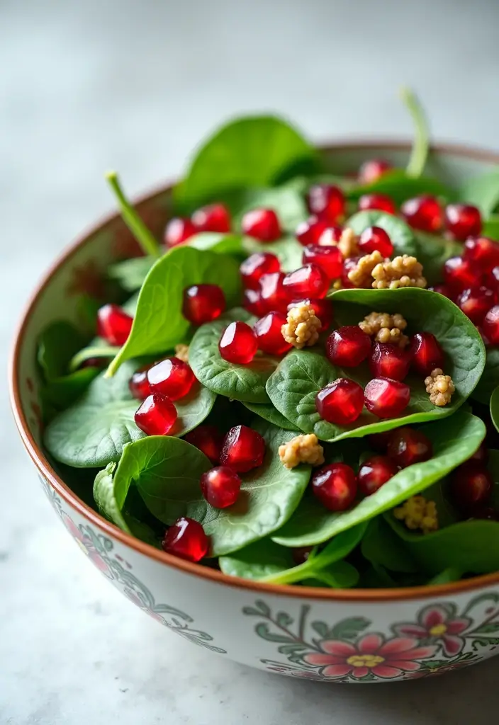 30+ Lettuce and Spinach Salad Recipes for Every Occasion - 11. Spinach and Pomegranate Salad