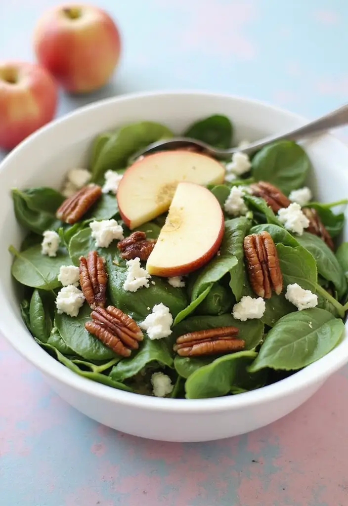 30+ Lettuce and Spinach Salad Recipes for Every Occasion - 12. Spinach and Apple Salad